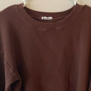 Reformation organic cotton Brown Waffle Knit Set Large
